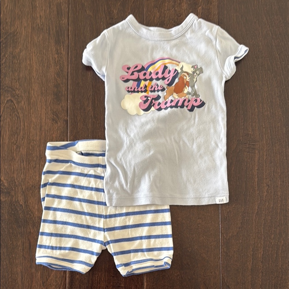 Gap Disney Toddler Girls Lady and the Tramp T-Shirt and Striped Pajamas